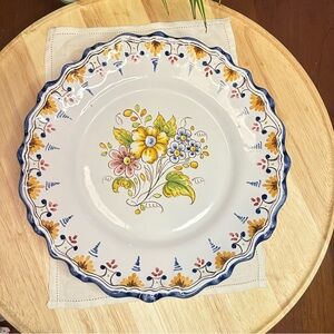 Talavera Hand Painted Floral Wall Plate 11” Signed Ceralfar